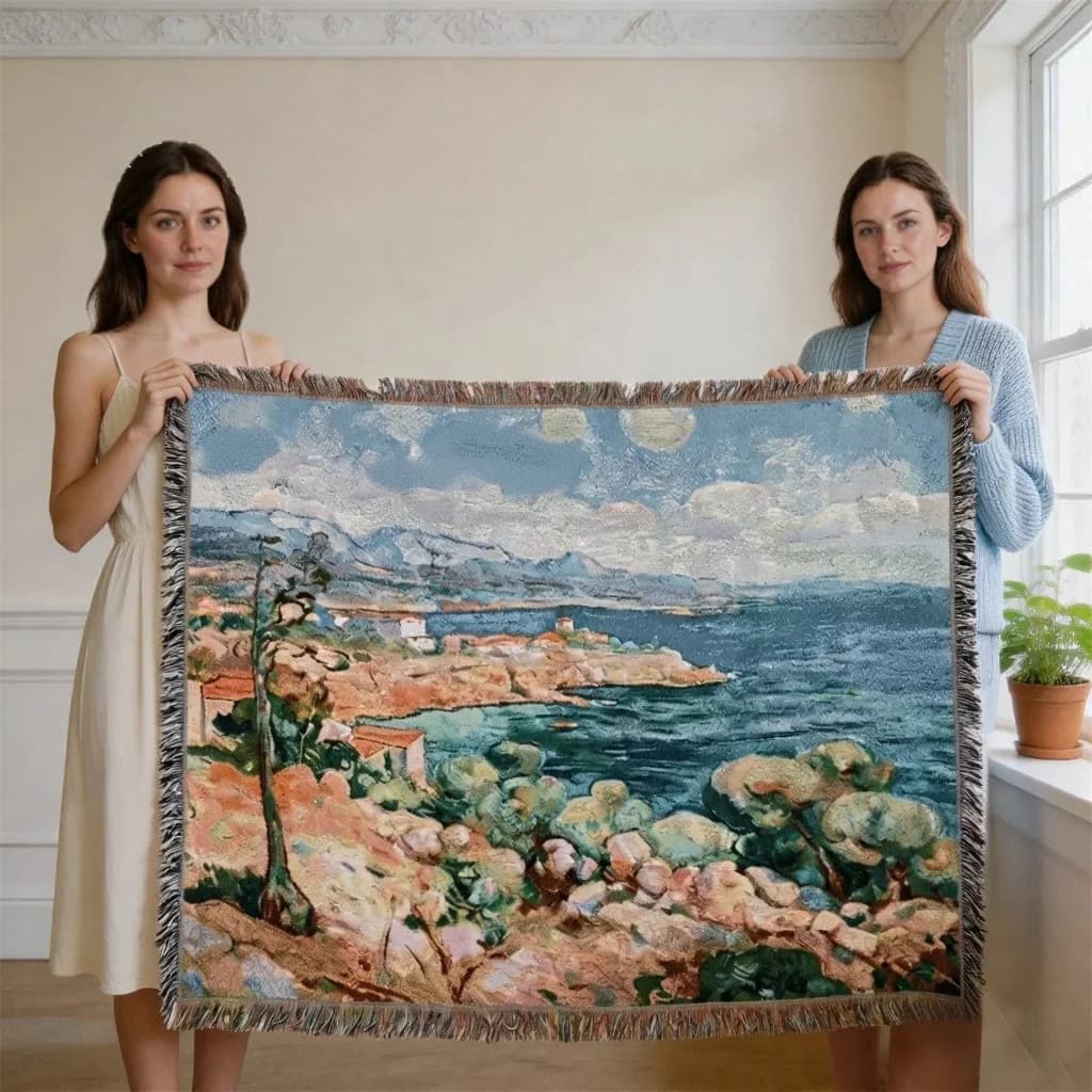 Teppe i Van Gogh-stil i bomullsblanding til veggkunst og sofa