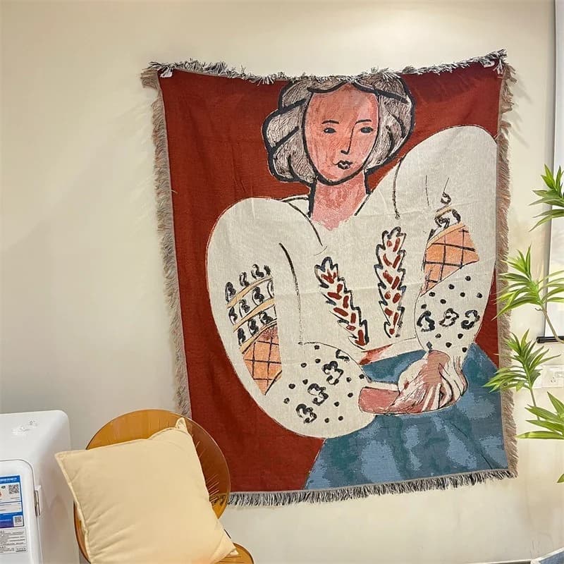 Veggteppe i Matisse-stil til sofa og seng