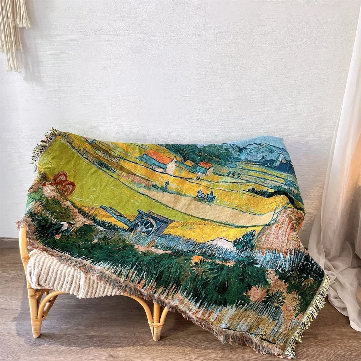 Van Gogh Kunsttrykk Strikket Pledd til Sofa