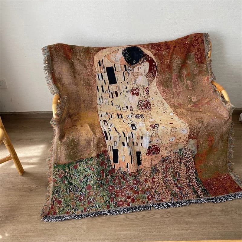 Vintage kunst-teppe i bomullsblanding til sofa