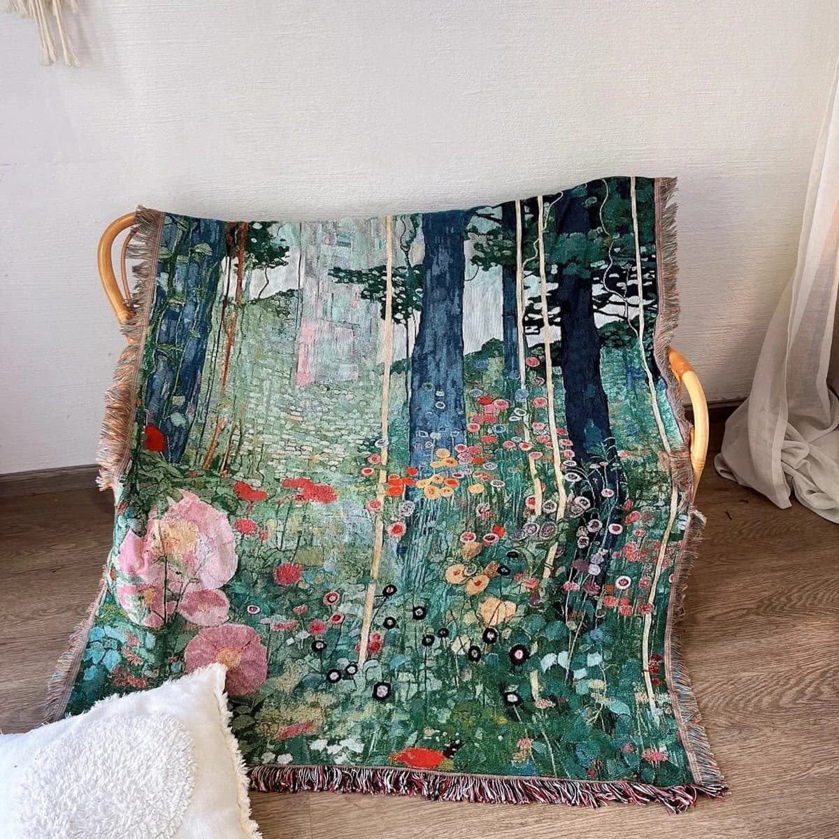 Klimt Secret Garden vevteppe Kastetepper for sofa og veggen
