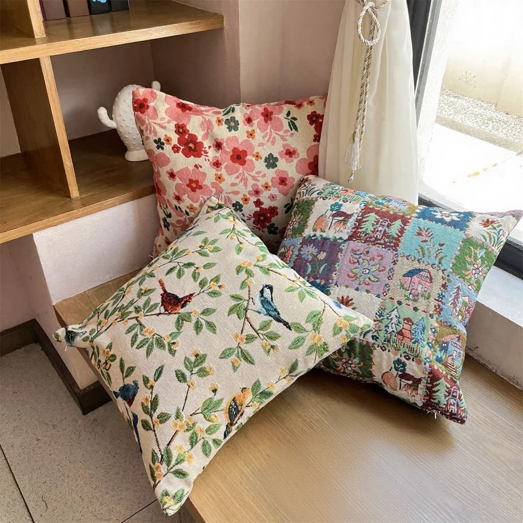 Jacquard putetrekk i amerikansk landstil for sofa