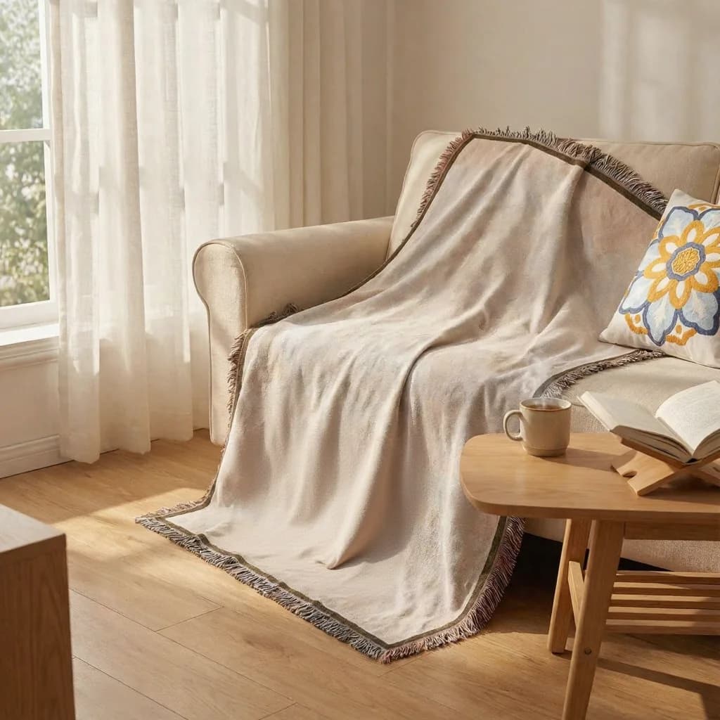 Vevd gobelinpledd for sofa, seng og veggdekor