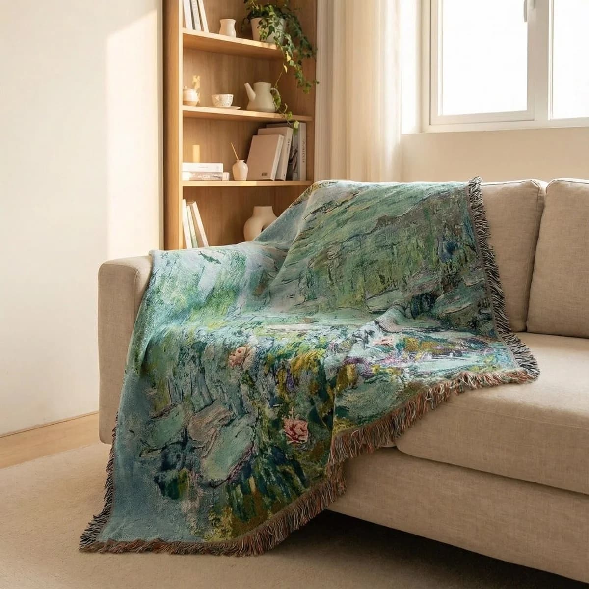 Teppe med impresjonistisk kunstmotiv