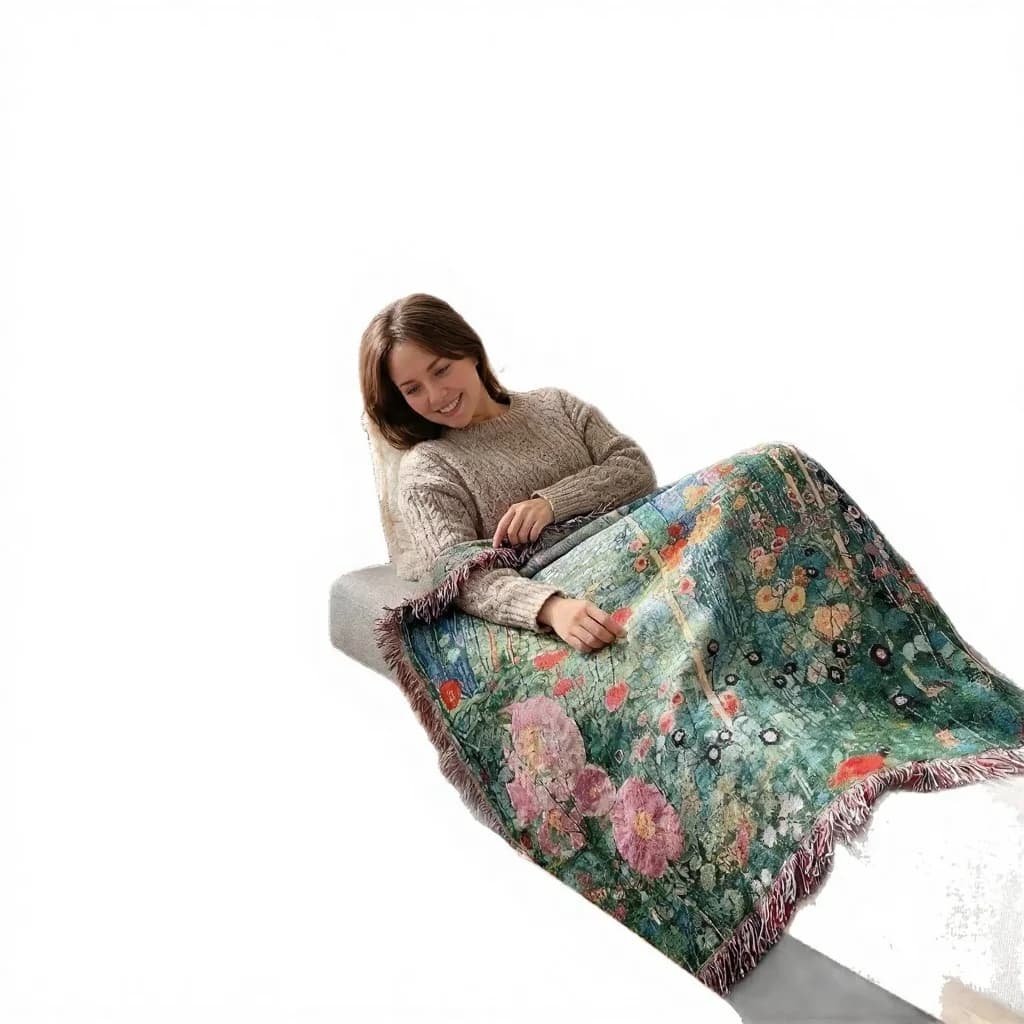 Klimt Secret Garden vevteppe Kastetepper for sofa og veggen