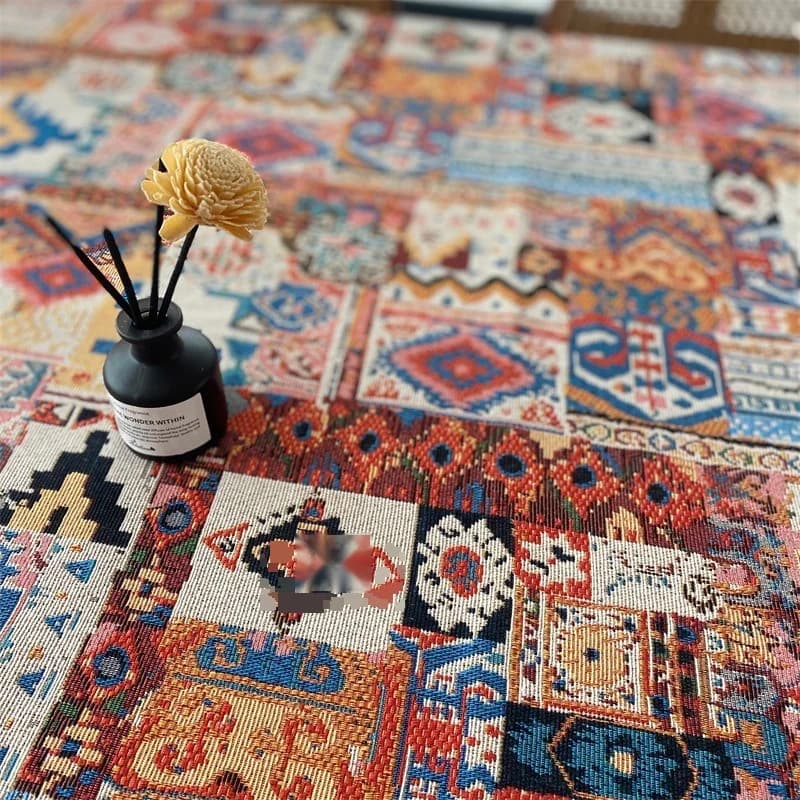 Retro bohemisk jacquard duk med geometrisk mønster