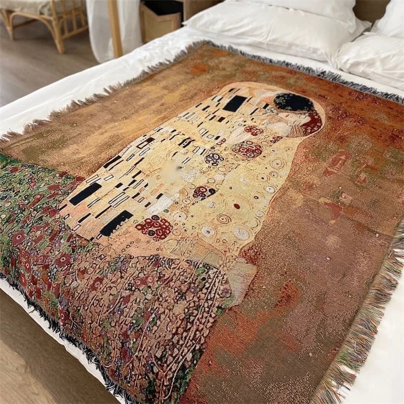 Vintage kunst-teppe i bomullsblanding til sofa