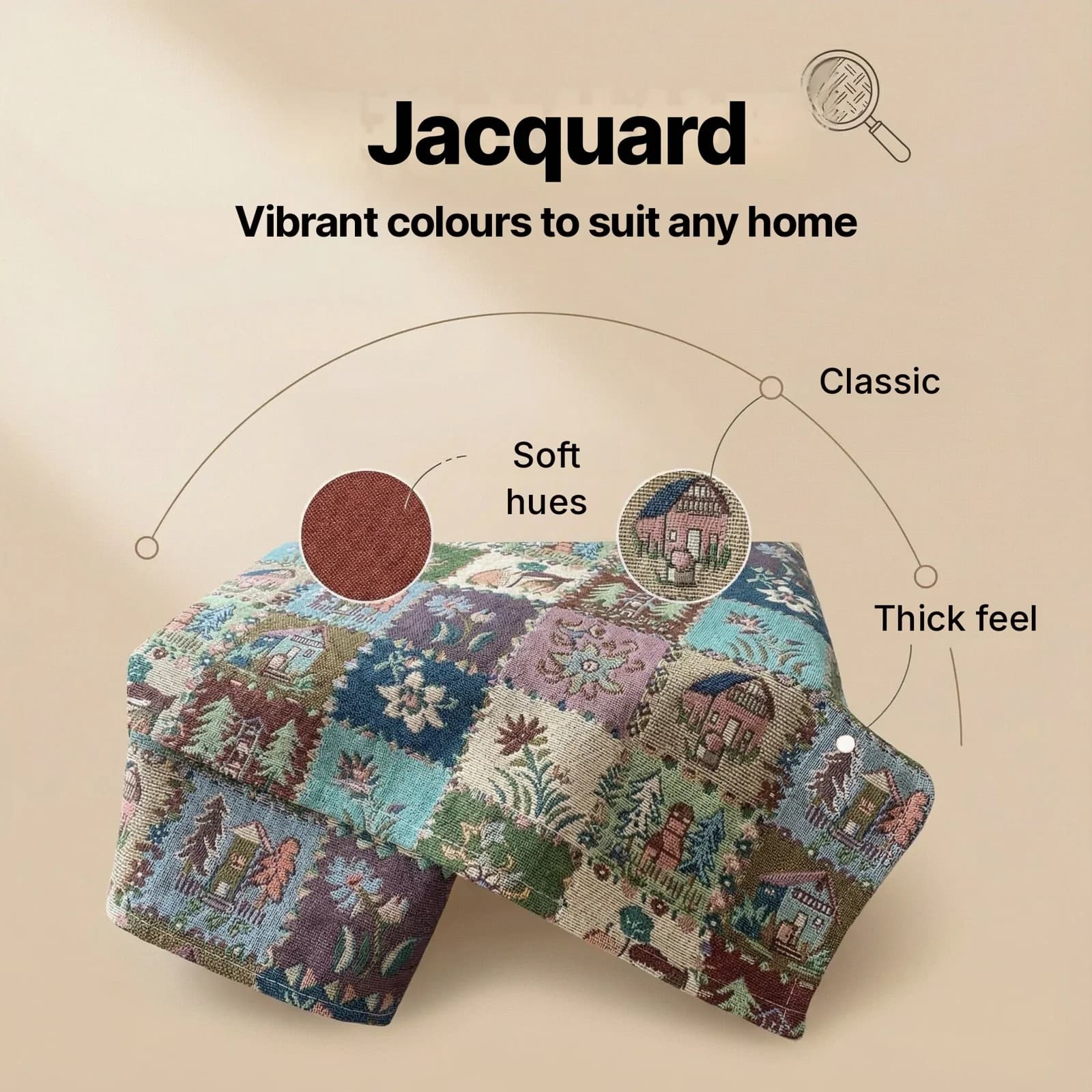 Amerikansk landlig stil jacquard bordløper med blomstermotiv