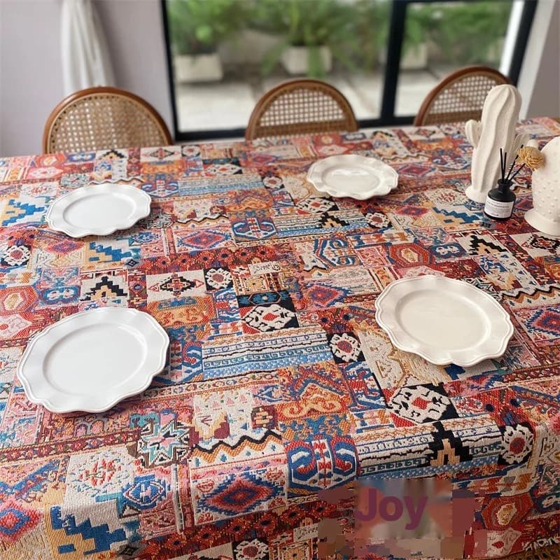 Retro bohemisk jacquard duk med geometrisk mønster