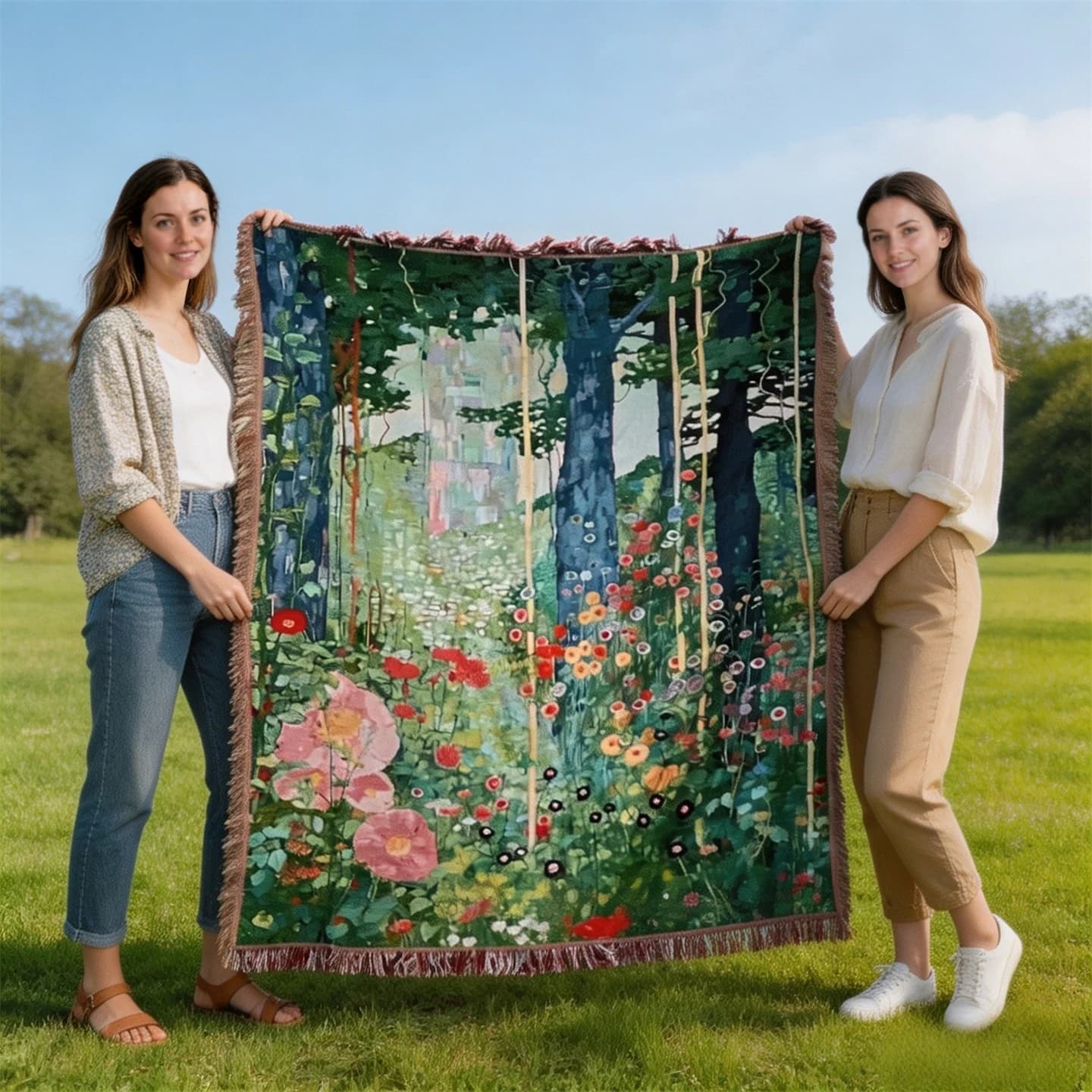 Klimt Secret Garden vevteppe Kastetepper for sofa og veggen