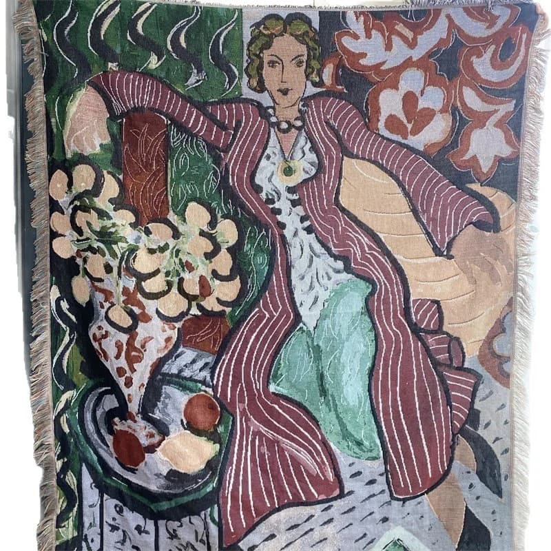 Vevd teppe i Matisse-stil til veggdekor