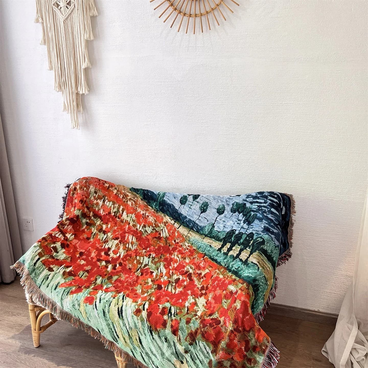 Van Gogh Kunsttrykk Strikket Pledd til Sofa