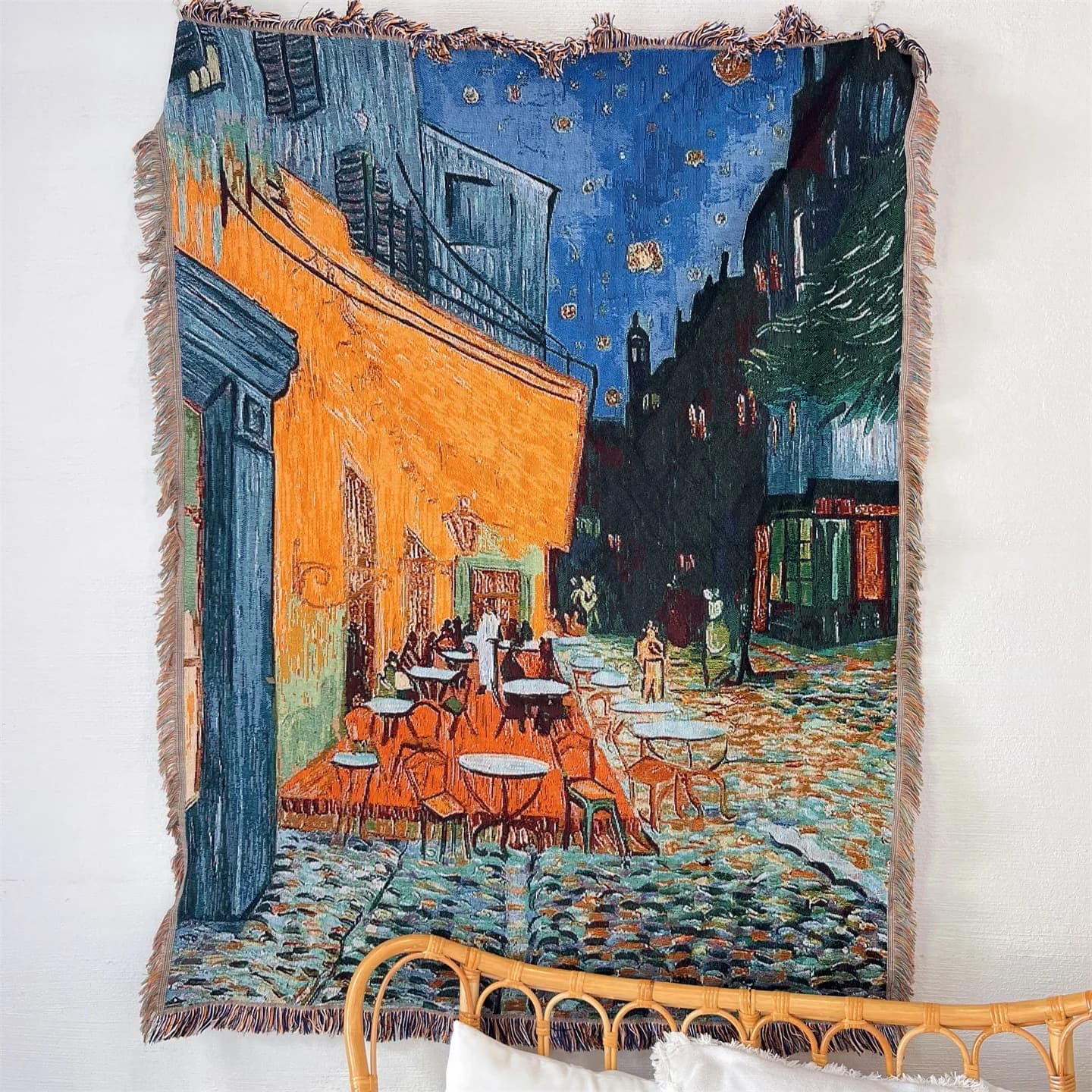 Van Gogh kunstteppe kasteteple i bomullsblanding veggdekor