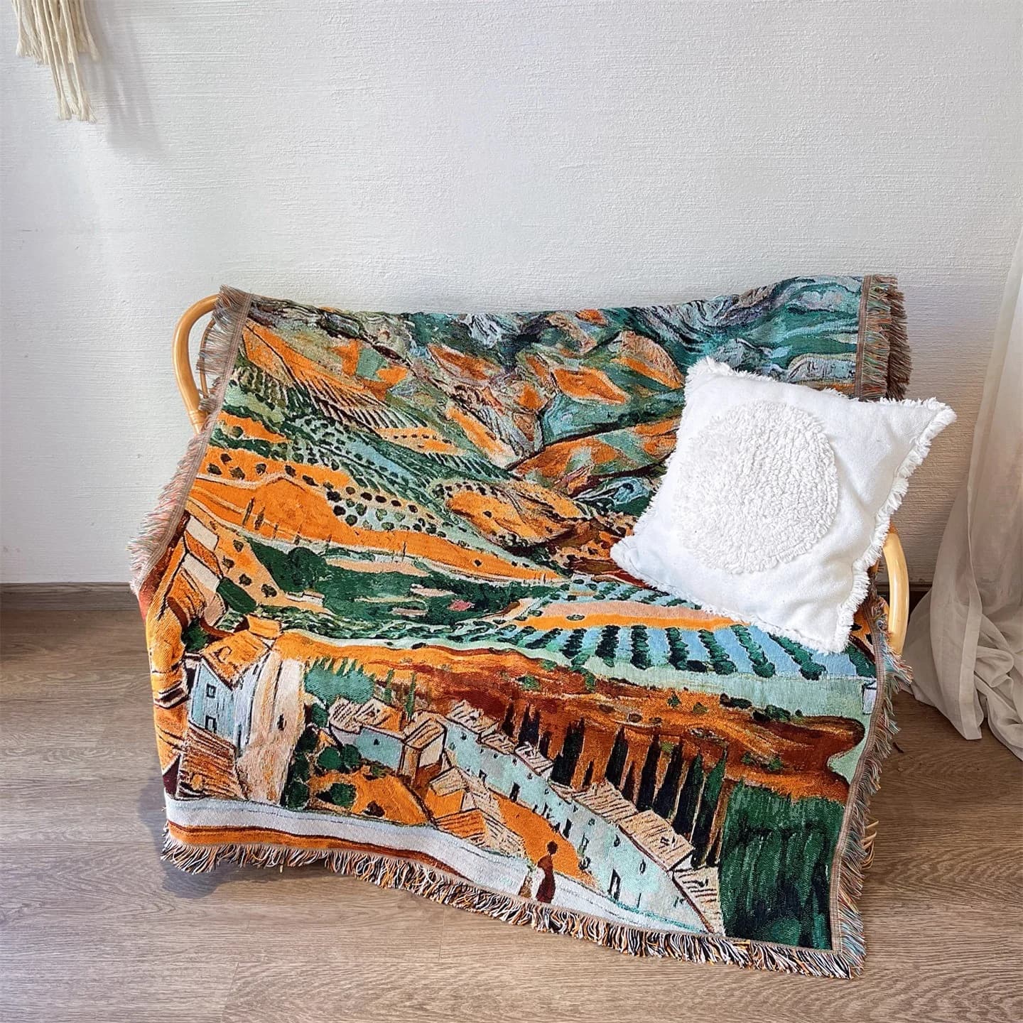 Van Gogh Kunsttrykk Strikket Pledd til Sofa