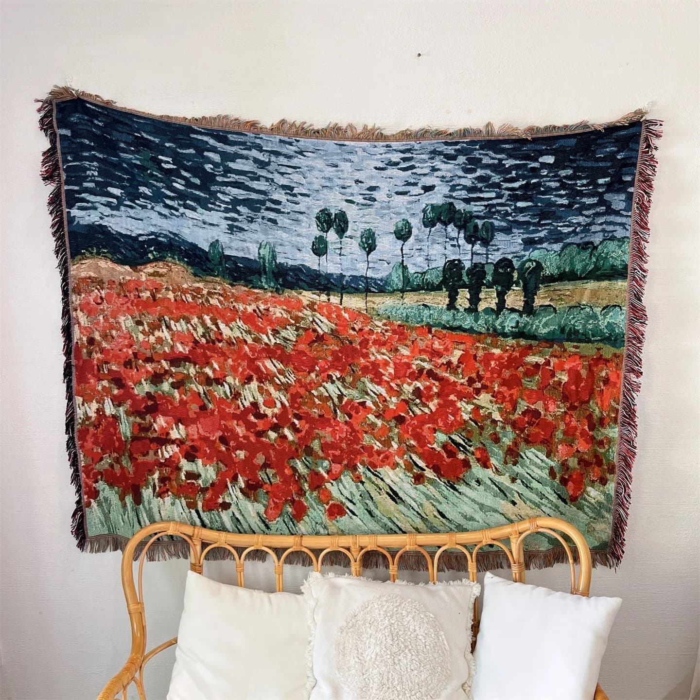 Van Gogh kunstteppe kasteteple i bomullsblanding veggdekor